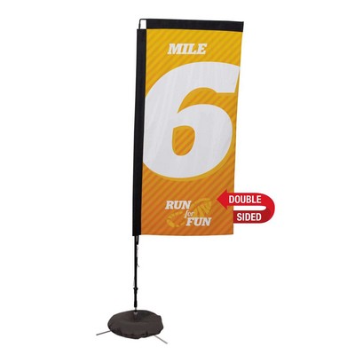 7' Premium Rectangle Sail Sign Flag, 2-Sided, Scissor Base