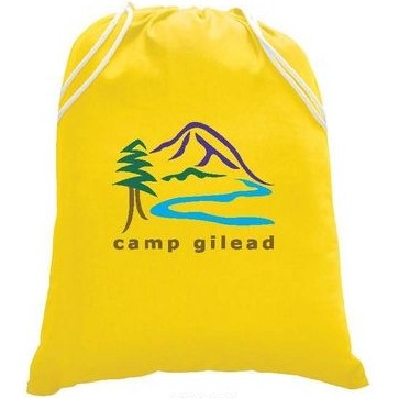 Small Colored 100% Cotton Drawstring Sports Backpack