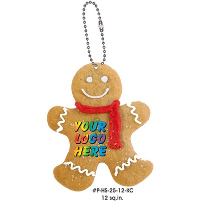 Gingerbread Man Promotional Key Chain w/ Black Back (12 Square Inch)