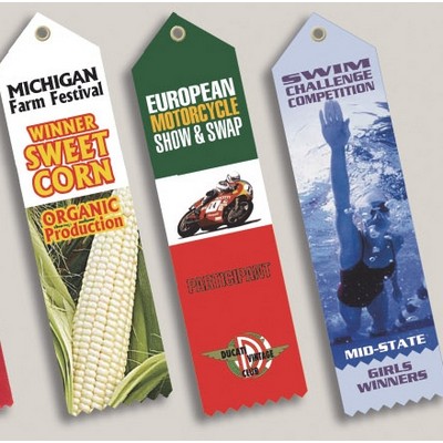 Custom Sublimated Award Ribbon w/Eyelet (2" x 8")