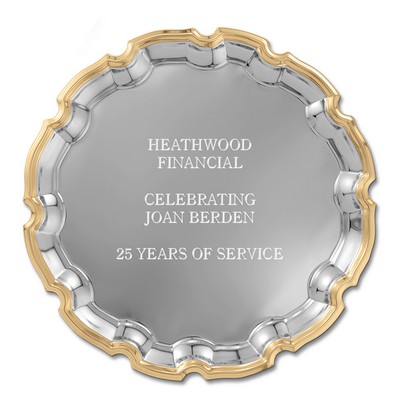 Chippendale Tray w/Gold Border (9¾")