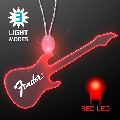 Light Up Acrylic Guitar Necklace with Red LED  - PRINTED