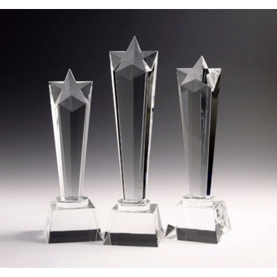 Star Tower Optic Crystal Award (3"x 10")