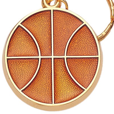 1 ¾" Basketball Enameled Keyring
