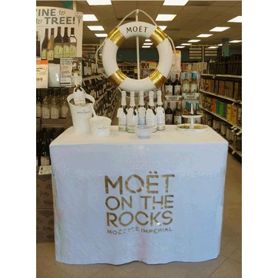 6' Premium Polyester Tablecloth with Foil Graphics