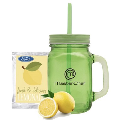 Mason Jar Mug w/Lemonade Drink Kit