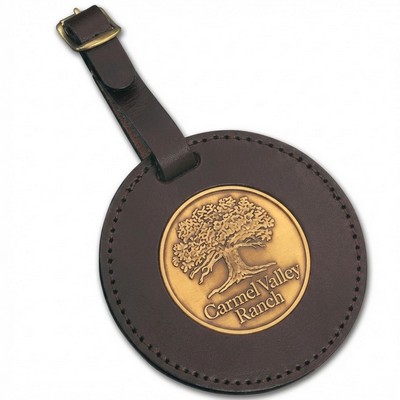 Medallion Luggage Tag w/ Die Struck Brass Insert