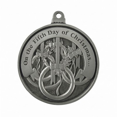 Twelve Days of Christmas 3D Gallery Print Mini Ornament (Day 5 - Five Gold Rings)