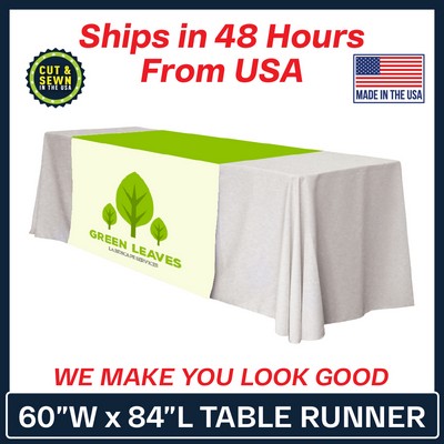 60" x 84" Table Runner Polyester Full Color Dye Sublimation - Made in the USA