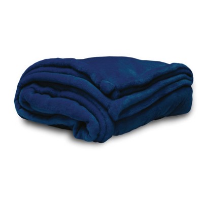 Navy Blue Oversize Micro Fleece Throw Blanket