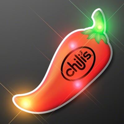 LED Chili Pepper Blinky Light Pins - PRINTED