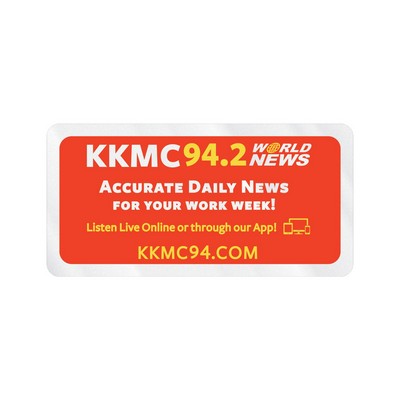 Rectangle Sticker | Round Corners | 1 1/2" x 3"| Clear Static | Static Back | Screen