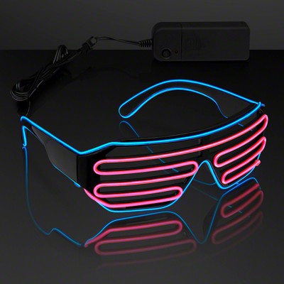 Slotted EL Wire Glow Shades - Blue & Pink - BLANK