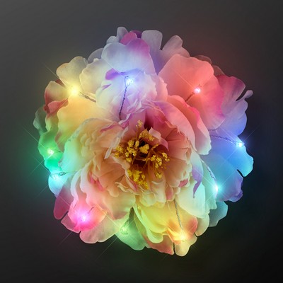 Gorgeous Color Change Hair Flowers, Sparkling Light Clips - BLANK