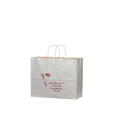 Metallic Tinted Natural Kraft Paper Vogue Shopping Bag (16"x6"x12")