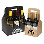 4 Bottle Brown Kraft Wine Bottle Carrier
