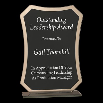 Black Rectangle Reflection Glass Award (7¼")