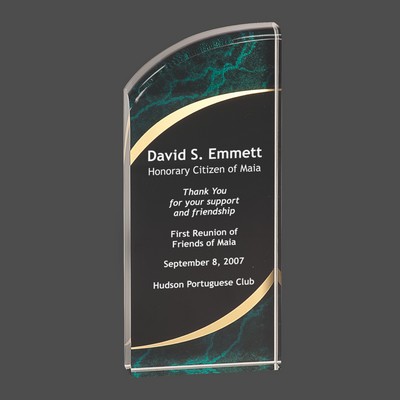Green Marble Rounded Acrylic Award (3½"x8")