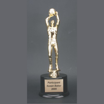Male Basketball Gold Plastic Trophy (11")