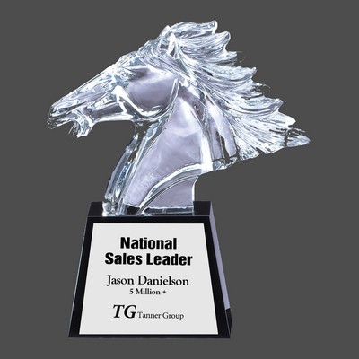 Horse Head Crystal Award (10½")