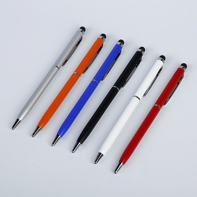 Slim Style Metal Ball Pen With Touch Head And Clip