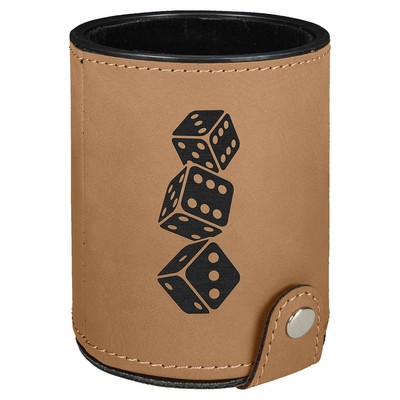 Leatherette Dice Cup with 5 Dice