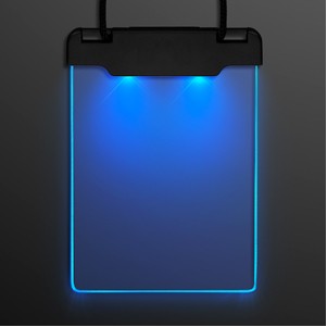 Blue Space Glow Light Badge Necklace - BLANK