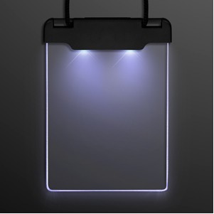 White Space Glow Light Badge Necklace - BLANK