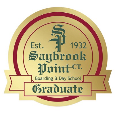 Occasion Roll Label | Circle | 2 5/16" x 2 1/8" | Scalloped Edge w/Banner | Foil Papers