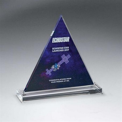 Clear Acrylic Triangle on Clear Base (7" x 6.75" x 2")
