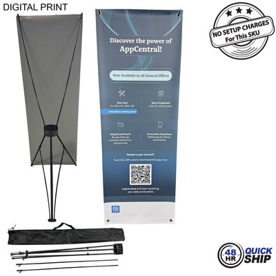 48 Hr Quick Ship - Tripod Banner with Graphics, 23x64, and Bag. NO SETUP CHARGE