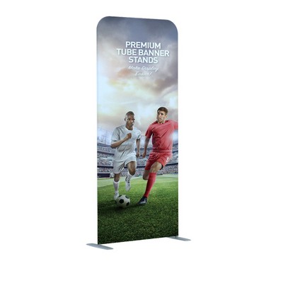 3' Premium Tube Banner Stand w./ Steel Feet Graphic Kit