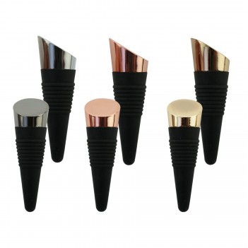 Zocco Rubber Bottle Stopper w/Metal Plated Top