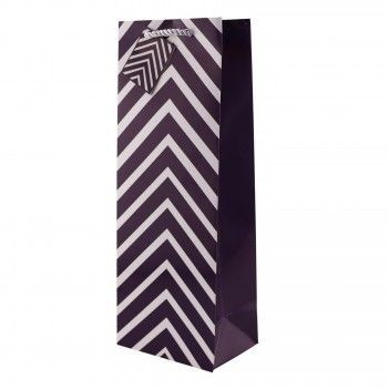 The Everyday Wine Bottle Gift Bag (Purple Chevron)
