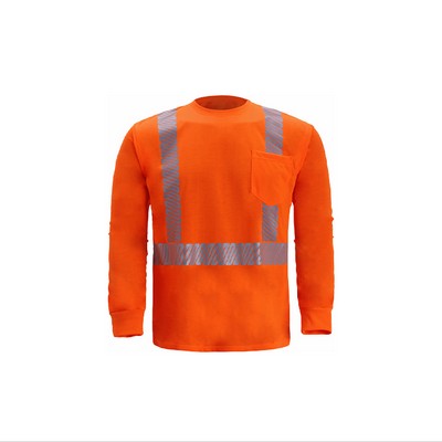 High Visibility Long Sleeve Jersey T-shirt, Class 2, Orange
