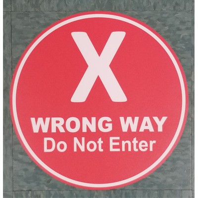 Wrong Way Floor Decal Large