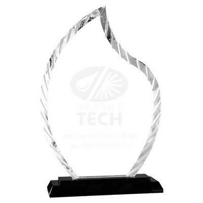 9 1/2" Flame Accent Glass on Black Base