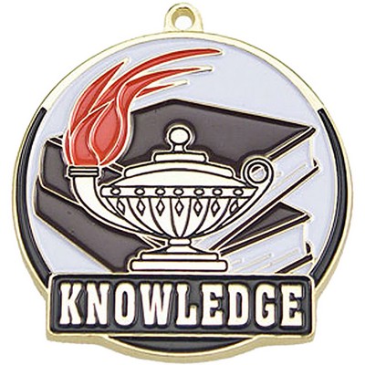 Stock Gold Enamel Sports Medals - Book & Lamp