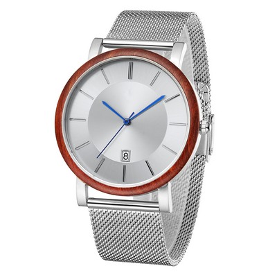 Red Sandalwood & Mesh Watch