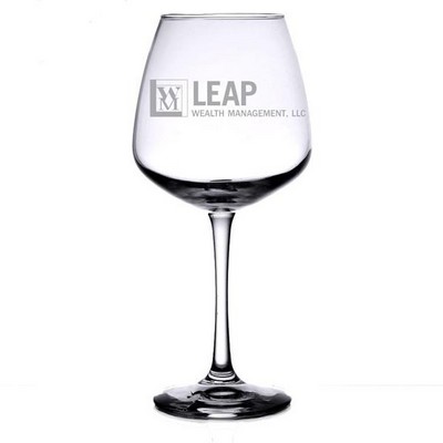 Laser Engraved Libbey® Vina Diamond Balloon Wine Glass