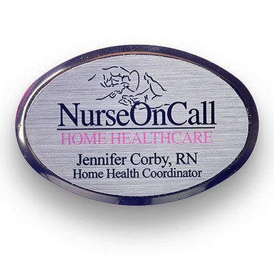 The Athena Executive Oval Name Badge 1 11/16" X 2 9/16"