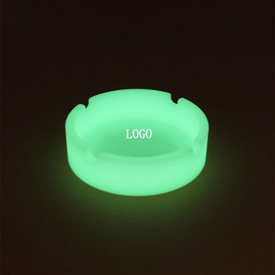 Round Silicone Ashtray With Luminous