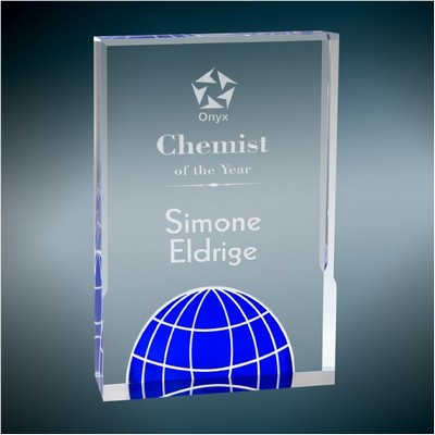 Blue Globe Acrylic Award, 5x7"