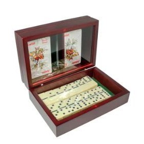Wooden Domino Set w/2 Deck of Playing Card