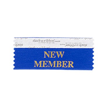 New Member Stk A Rbn Blue Ribbon Gold Imprint