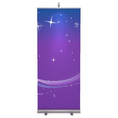 BannerStand 1 -Silver Banner Stand w/Single Sided Graphic & Hardware (33.5"x80")