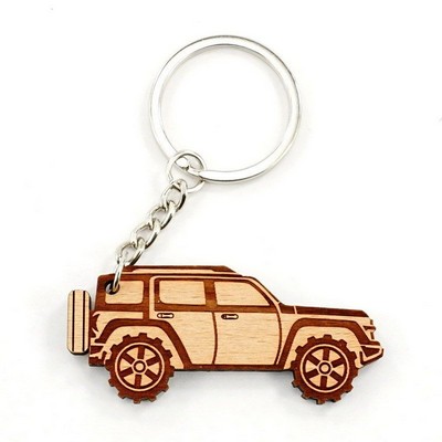 Off Road Vehicle Wood Keychain