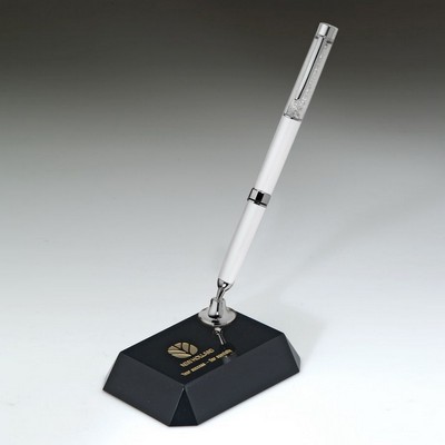 Black Crystal White Pen Set