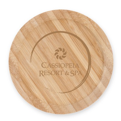 True® Bamboo Appetizer Wine Glass Topper, set of 4