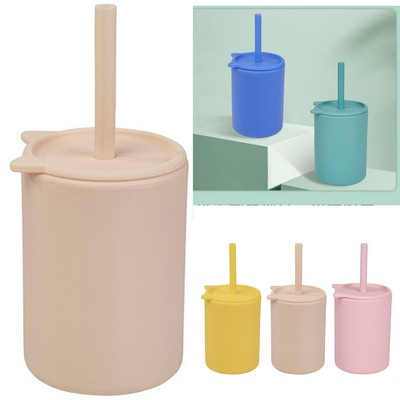 5.2 x 3.2 x 2.5" Silicone Drinking Cups with Lid for Kids